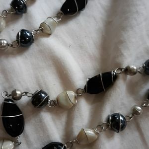 *$2 ADD ON* Black and white stone necklace